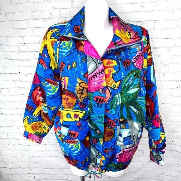 JA Resort Jackets & Blazers - VINTAGE JA RESORT COLORFUL PUFFY SEQUIN ACCENT JACKET - M